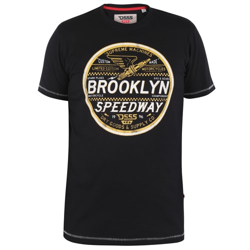 D555 Wadebridge Brooklyn Speedway Printed T-Shirt Black